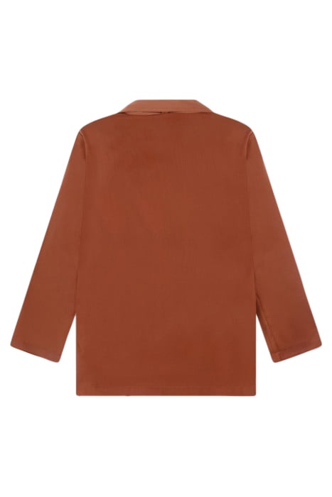 DOUBLE BREASTED SATIN BLAZER SADDLE BROWN 4