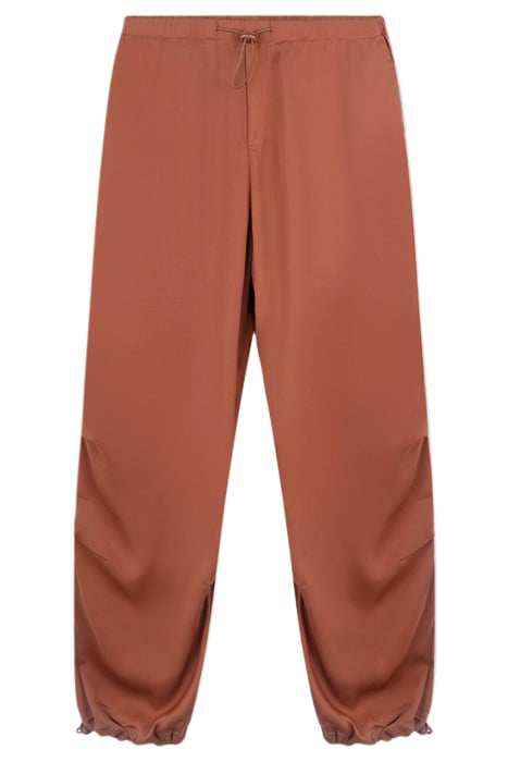 SATIN PARACHUTE PANTS SADDLE BROWN 4