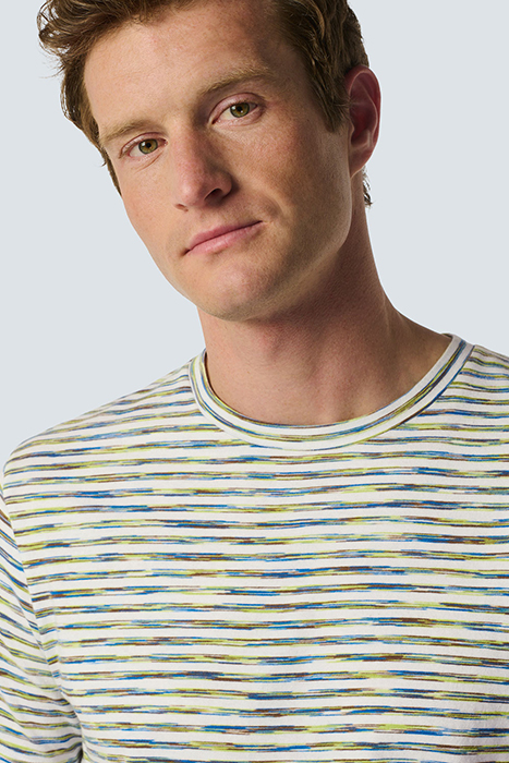 T-SHIRT CREWNECK MULTI COLOURED MELANGE STRIPES WHITE 6