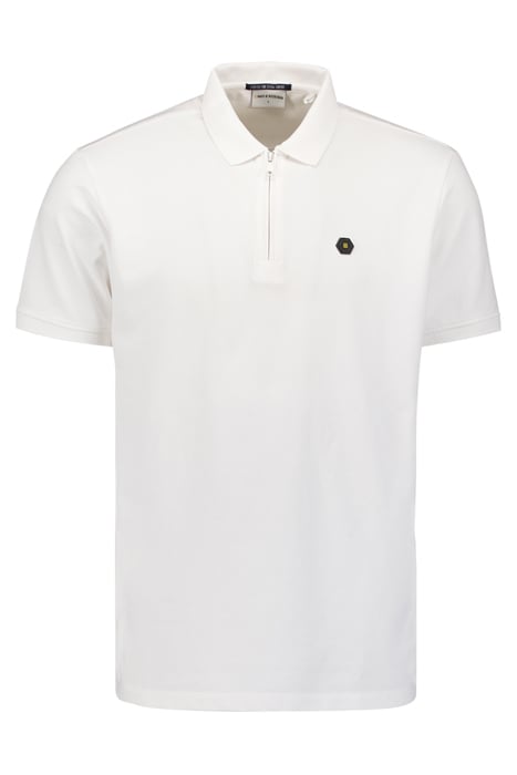 POLO ZIP PIQUE GARMENT DYED STRETCH WHITE 4
