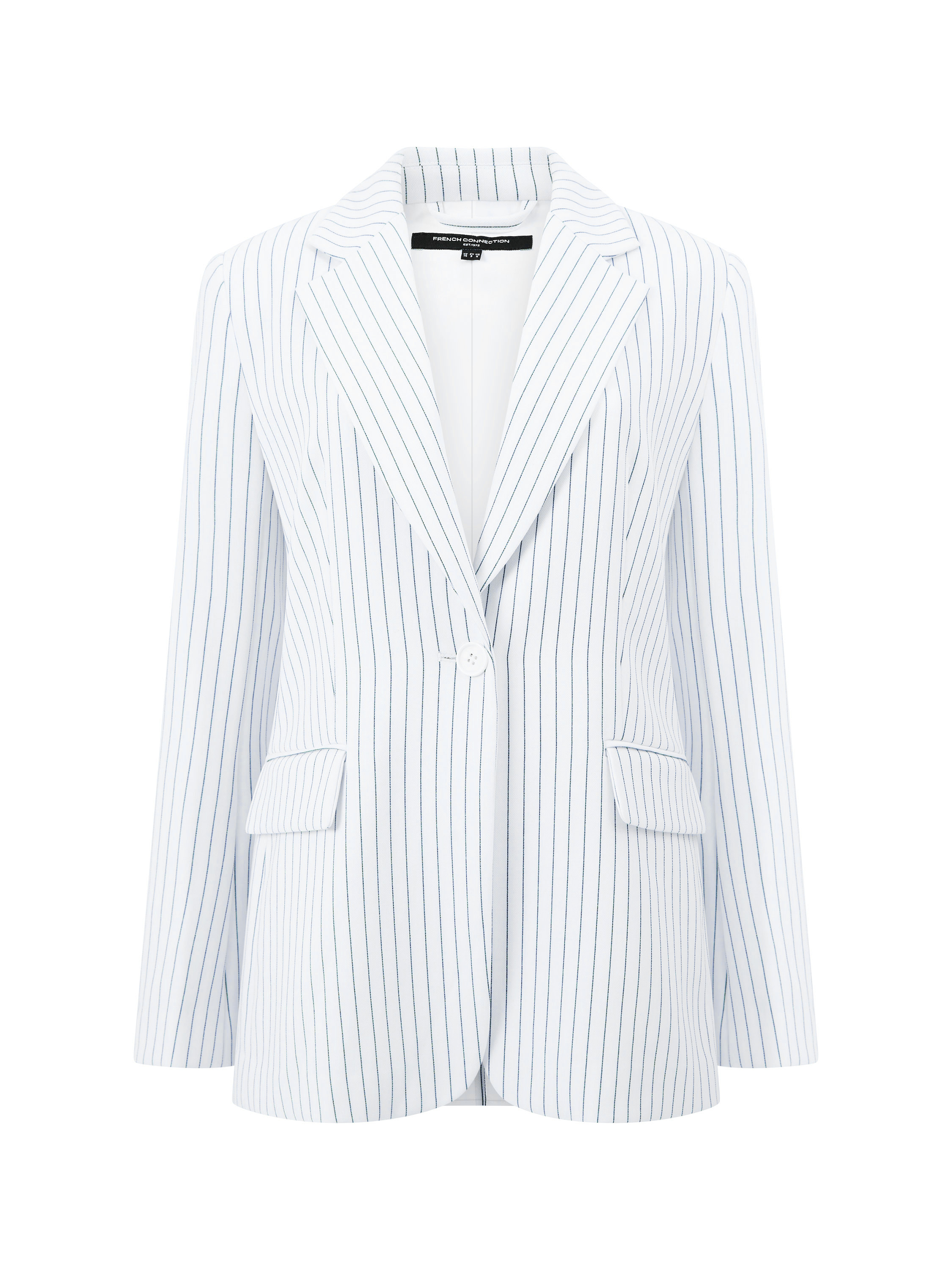 FRENCH CONNECTION WHISPER PINSTRIPE JACKET SUMMER WHITE/MARI 4