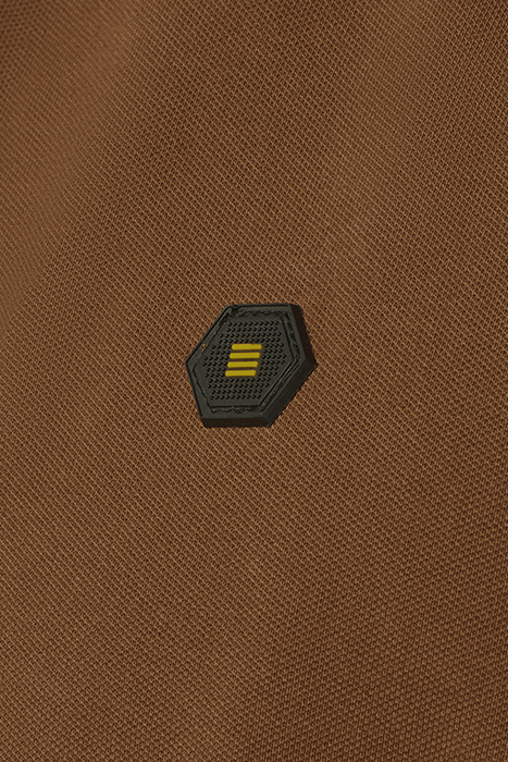 POLO ZIP PIQUE GARMENT DYED STRETCH BROWN 7