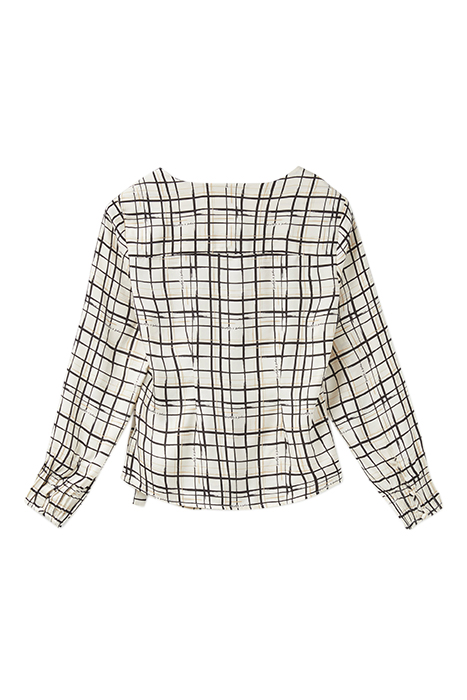 WRAP BLOUSE WHITE CAP GREY 4