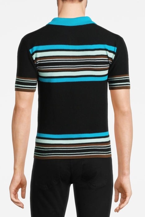 WALES BONNER – TROPIQUES POLO BLACK/GREEN/YELLOW 2