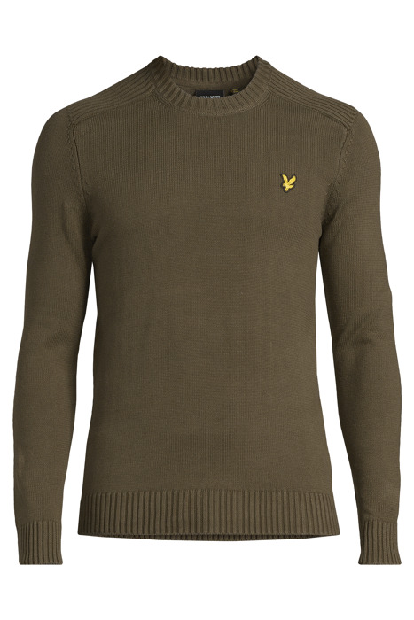 SHOULDER DETAIL CREW NECK KNIT JUMPER OLIVE 3