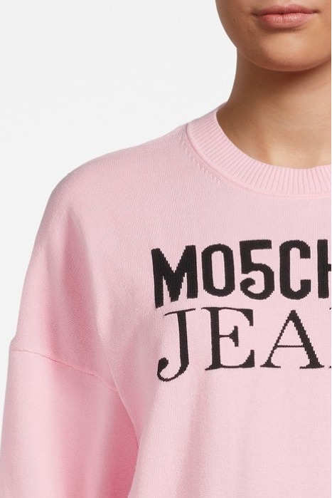 JACQUARD LOGO COTTON SWEATER PINK 4