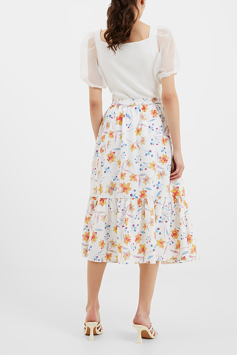 CAMILLE DRAPE TIERED MIDI SKRT WHITE 3