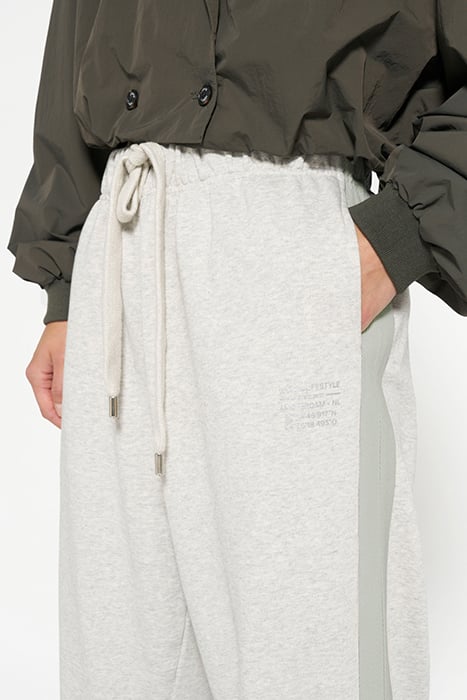 BAR JOGGER TAPE FLEECE WHITE GREY MELEE 5