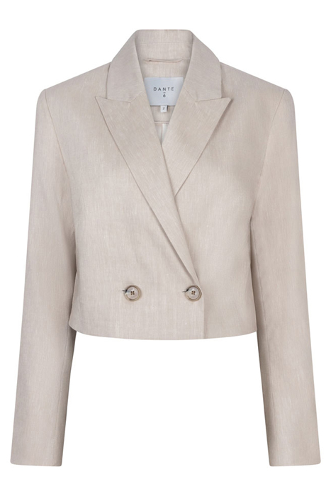ACEDIA CROPPED LINEN BLAZER WHISPER CHALK 3