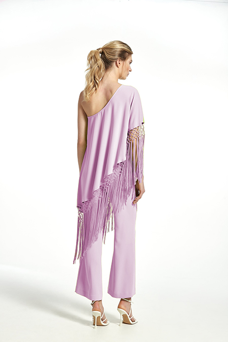 CREPE FABRIC TUNOL TROUSERS VIOLET 2