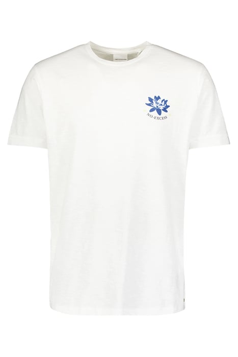 T-SHIRT CREWNECK PLACED PRINTS GARMENT DYED SLUB WHITE 4