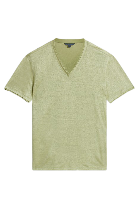 WOOSTER SLIM FIT SS LINEN V-NECK PISTACHIO 2