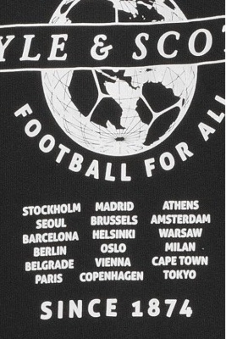 FOOTBALL WORLD GRAPHIC CREW NECK SWEATSHIRT JET BLACK 5