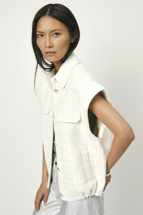 DENVER BOUCLÉ WAISTCOAT BUTTER CREAM 4