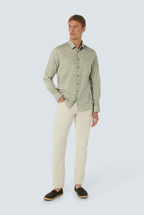 SHIRT STRETCH ALLOVER PRINTED OFFWHITE 3