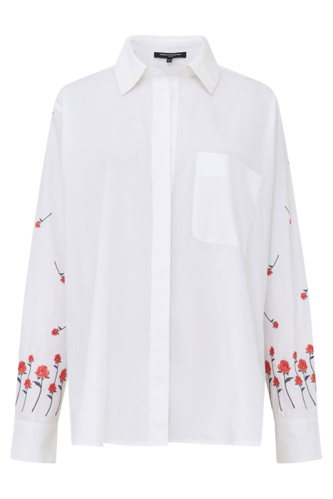 FRENCH CONNECTION RHODES EMBROIDERED SHIRT SHIRT LINEN WHITE 3
