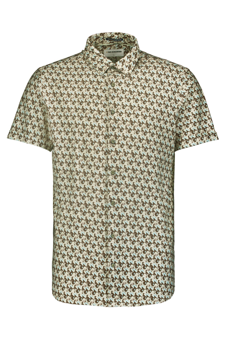 SHIRT SHORT SLEEVE ALLOVER PRINTED BROWN 4