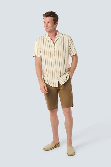 SHIRT SHORT SLEEVE 3 COLOURED STRIPES CEMENT 3