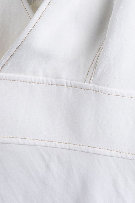 LINEN VISCOSE PAPUA DRESS WHITE STETCHES CAMEL 4