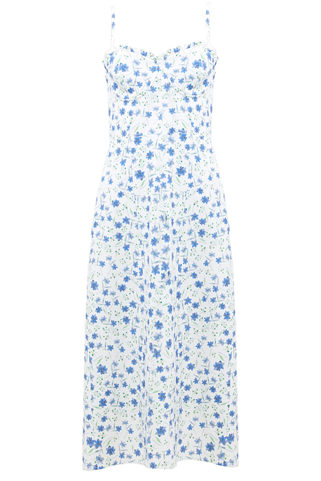 FRENCH CONNECTION CAMILLE ECHO CREPE STRAPPY DRESS SUM WH/BL 3