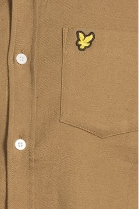 PLAIN FLANNEL SHIRT LINDEN KHAKI 5