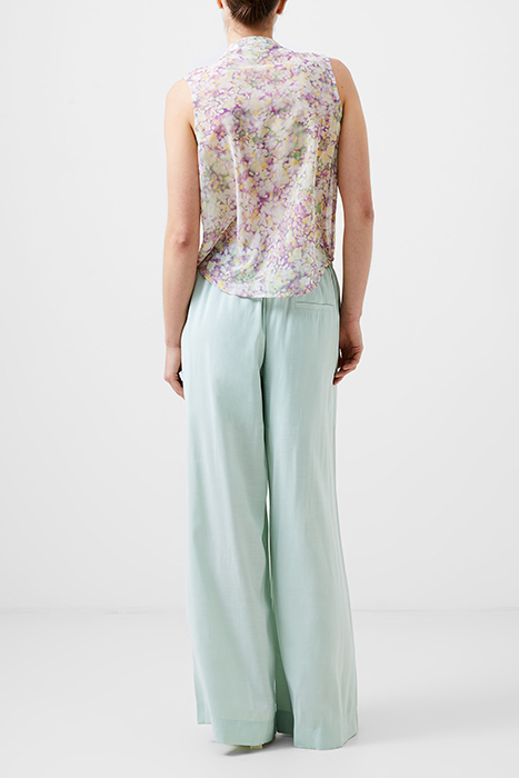 FRENCH CONNECTION DONNA RECYCLED GGT RUFFLE TOP SHIRT STRAWB 3