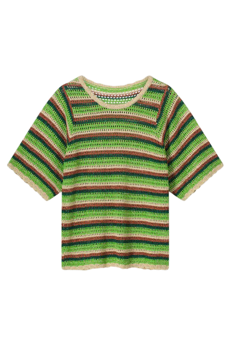 SHORT SLEEVE SWEATER LUREX STRIPE KNIT MULTICOLOUR 3