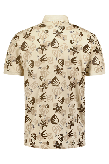 POLO PIQUE ALLOVER PRINTED GARMENT DYED STRETCH CEMENT 5