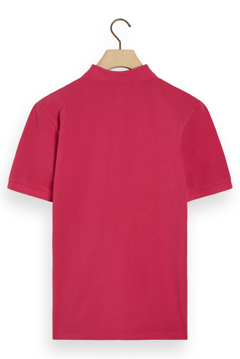 GARMENT-DYE ORGANIC PIQUE POLO CERISE 5