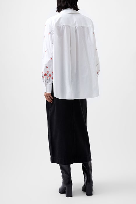 FRENCH CONNECTION RHODES EMBROIDERED SHIRT SHIRT LINEN WHITE 2