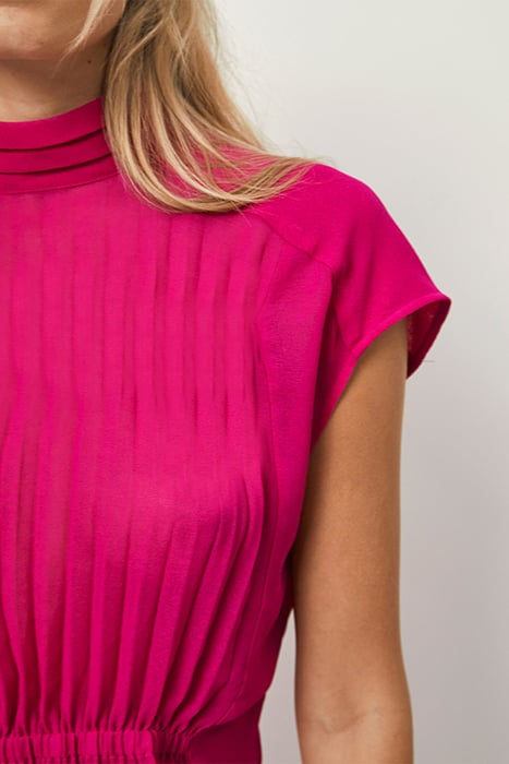 PENELOPE GATHERED DETAIL TOP HIBISCUS PINK 4