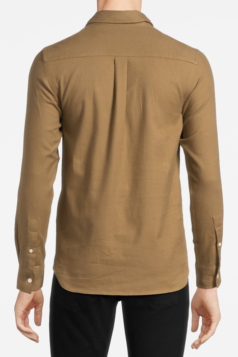 PLAIN FLANNEL SHIRT LINDEN KHAKI 2