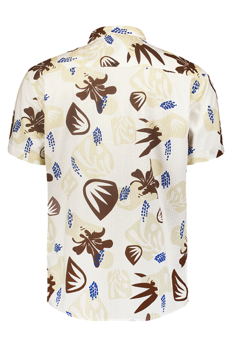 SHIRT SHORT SLEEVE RESORT COLLAR ALLOVER PRINTED RELIEF WHIT 5