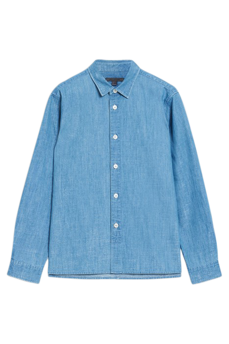 OVER SHIRT WITH STRAIGHT BOTTOM HEM HOR DUSTED BLUE 2