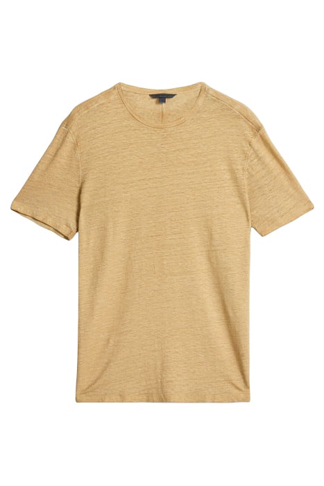 MOTT REGULAR FIT SS LINEN CREW WITH COLD LT KHAKI 2