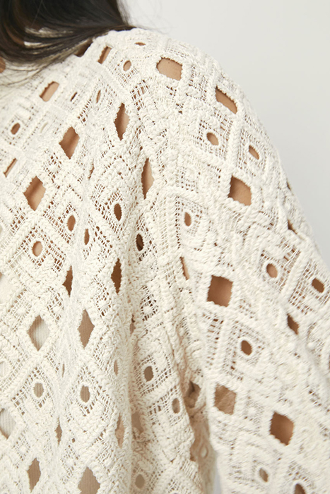 AFIRA SCULPED LACE JACKET BUTTER CREAM 4