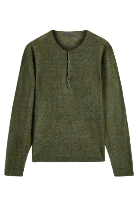AGUSTIN REGULAR FIT LS HENLEY WITH DISTR TARP GREEN 2