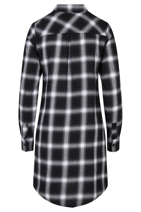 LADIES COTTON CHECK SHIRT DRESS BLACK/WHITE 5