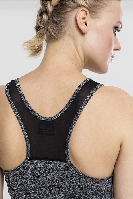 LADIES ACTIVE MELANGE TRAININGS TOP CHARCOAL/WHITE/BLACK 8