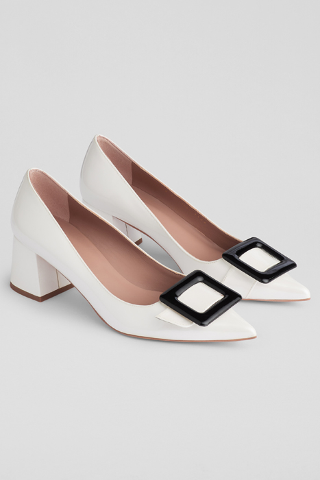 TIA COVERED PUMP WHITE/BLACK 2