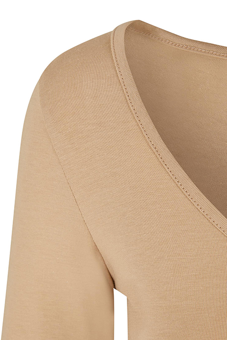 LADIES ORGANIC WIDE NECK CROPPED LONGSLEEVE UNIONBEIGE 9