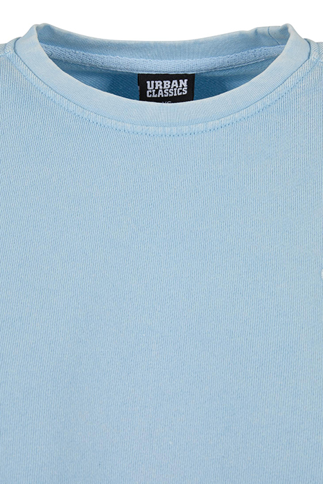 LADIES CROPPED FLOWER EMBROIDERY TERRY CREWNECK BALTICBLUE 8