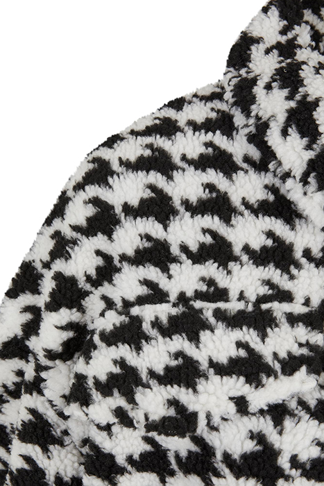 LADIES AOP SHERPA OVERSHIRT BLACKHOUNDSTOOTH 9