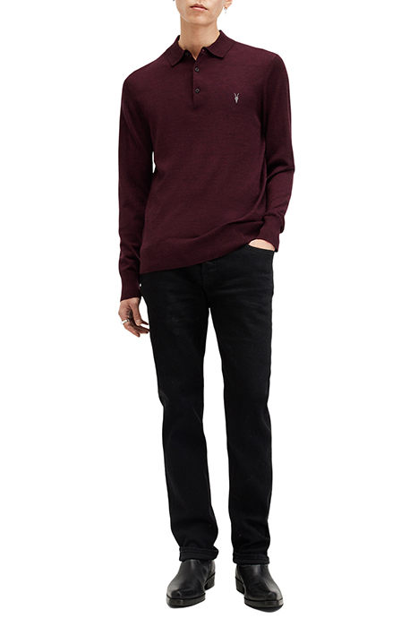 MODE MERINO LS POLO MARS RED 3