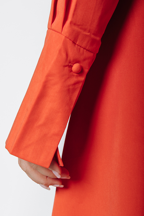 HETTE UNI WRAP MINI DRESS BRIGHT ORANGE 9