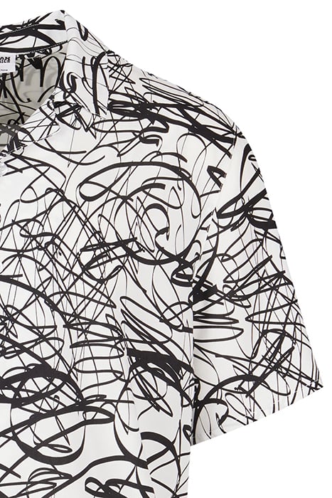 VISCOSE AOP RESORT SHIRT WHITESCRIBBLE 9