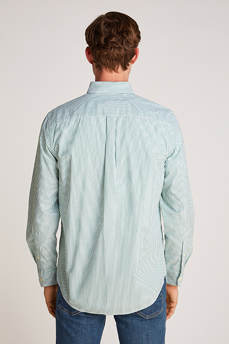 FLEX POPLIN CASUAL SHIRT RELAXED FIT GREEN/WHITE 4