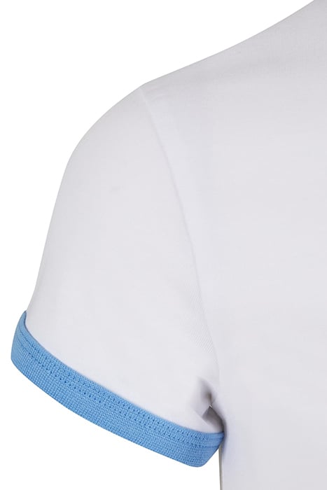 LADIES STRETCH JERSEY CROPPED TEE WHITE/HORIZONBLUE 10