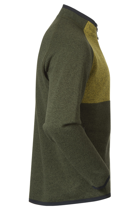 KAMPHAUG KNITTED HALF ZIP DARK OLIVE GREEN/LIGHT OLIVE GREEN 4