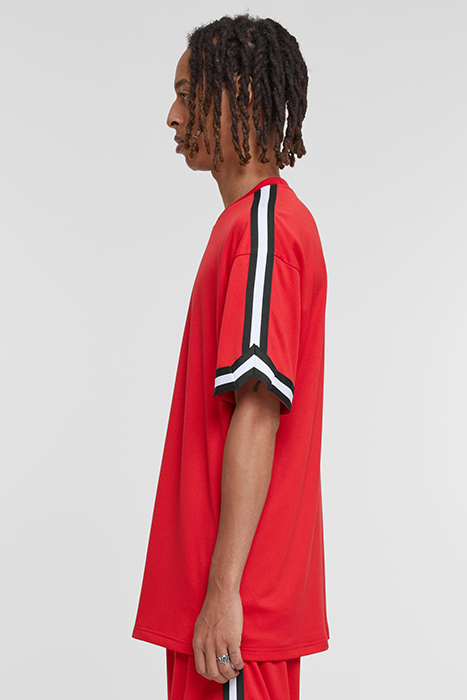 OVERSIZED STRIPES MESH TEE CITYRED 6